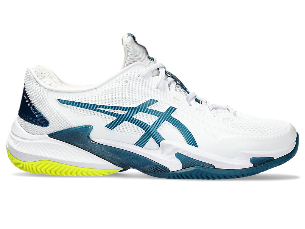 Men's Asics Court FlyteFoam 3, White/Gris Blue, 10.5 D Medium