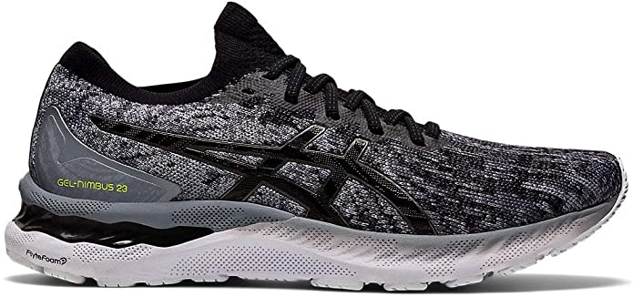 Men's Asics Gel-Nimbus 23 Knit, Sheet Rock/Black/Knit, 10 D Medium