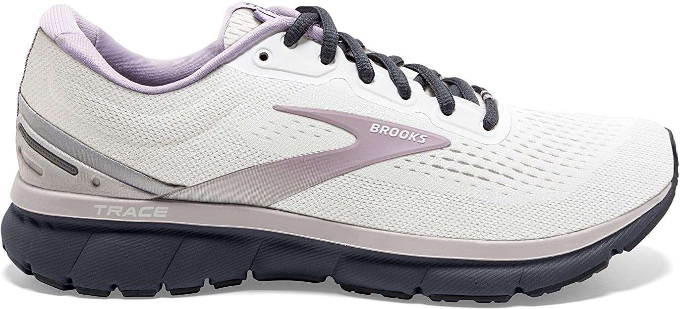 Women's Brooks Trace, White/Grey/Ombre, 9 B Medium