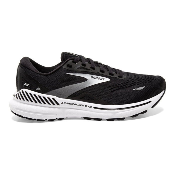 Women's Brooks Adrenaline GTS 23, Black/White/Silver, 11 D Wide