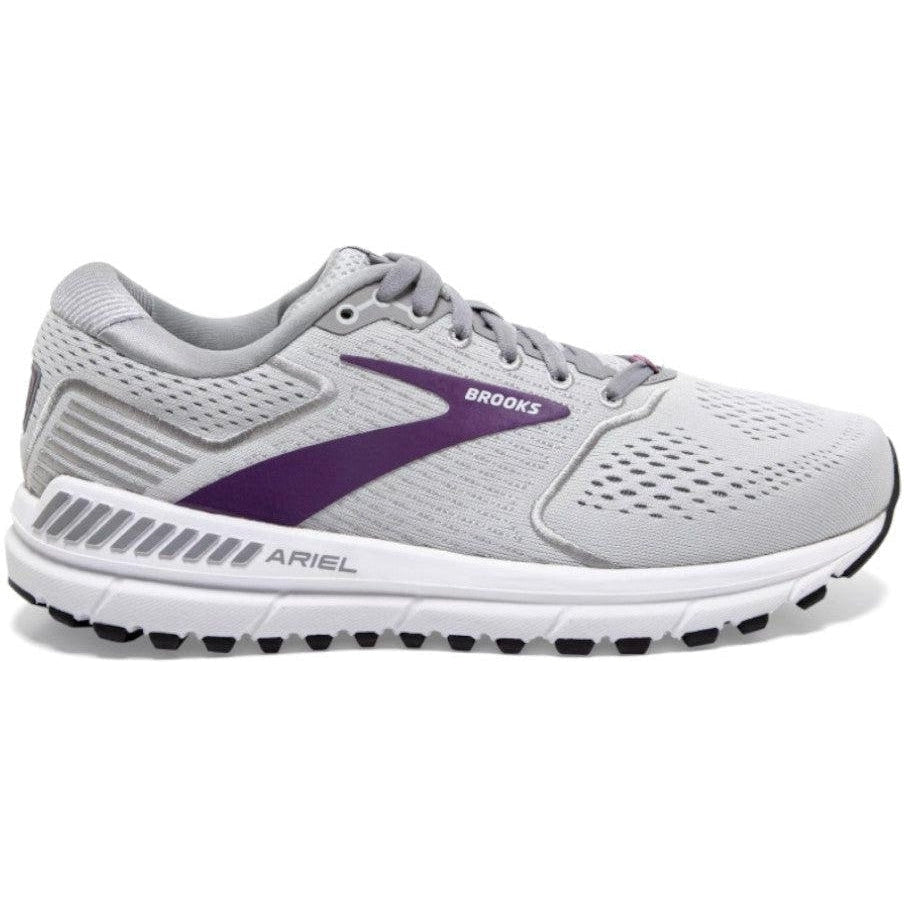 Women's Brooks Ariel '20, Oyster/Alloy/Grape, 8 B Medium