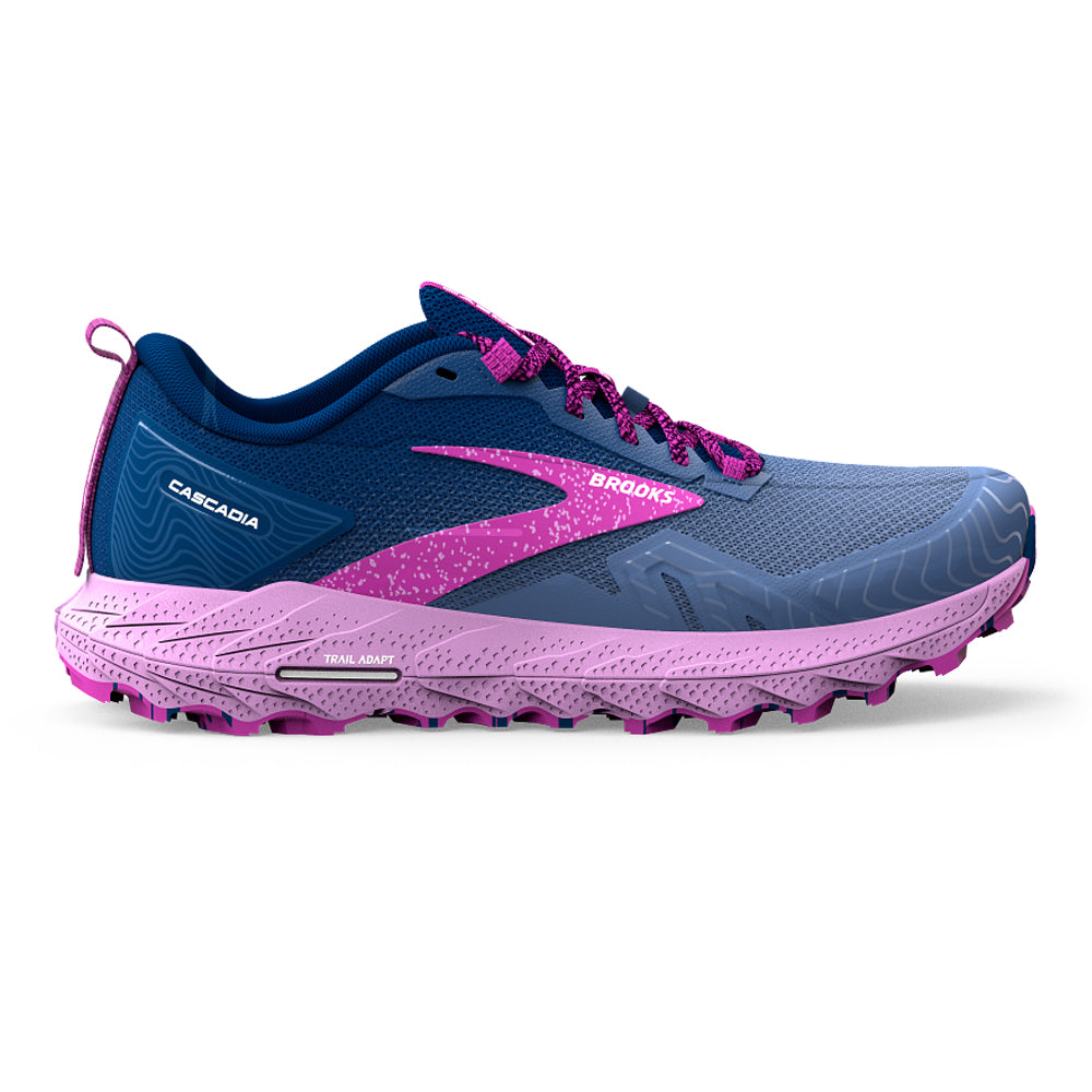 Women's Brooks Cascadia 17, Navy/Purple/Violet, 9 B Medium