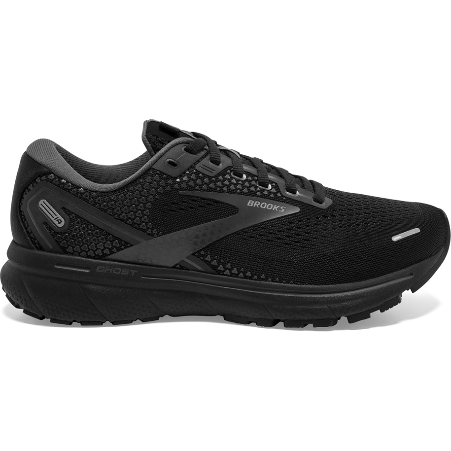 Women's Brooks Ghost 14, Black/Black/Ebony, 10.5 2A Narrow