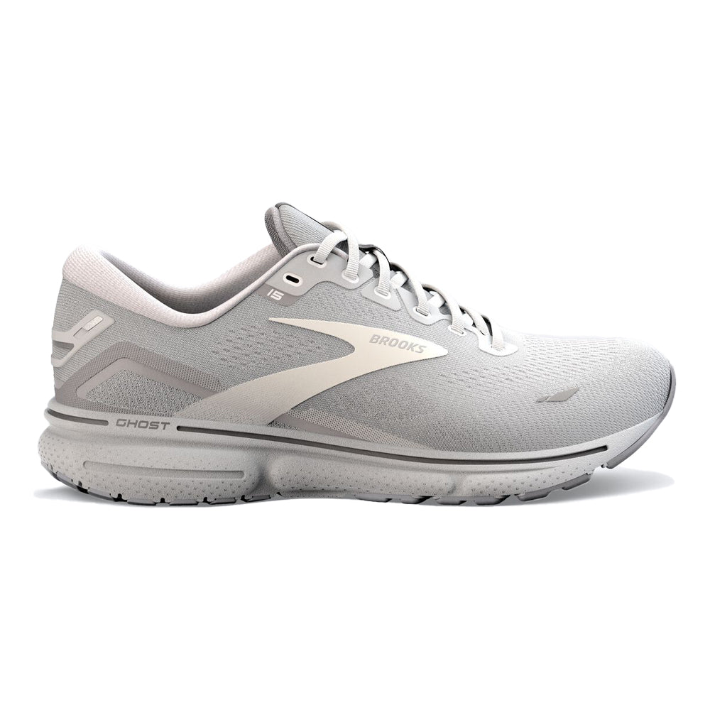 Women's Brooks Ghost 15, Oyster/Alloy/White, 10 B Medium