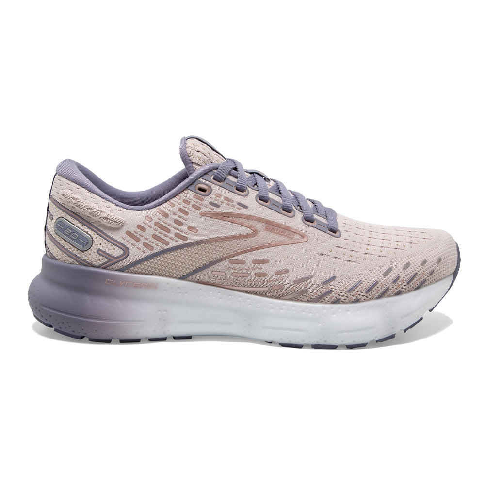 Women's Brooks Glycerin 20, Lilac/Silver Bullet/Pink, 7 B Medium