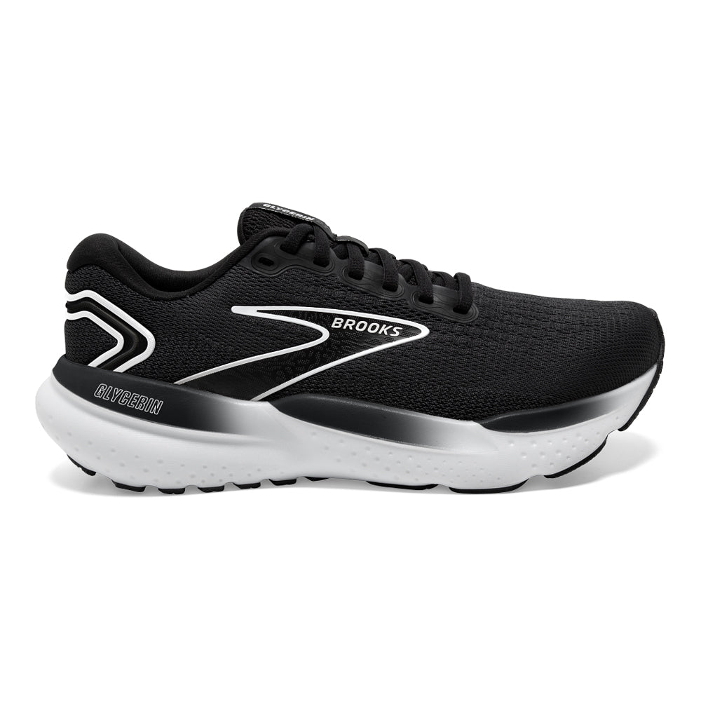 Women's Brooks Glycerin 21, Black/Grey/White, 8.5 D Wide