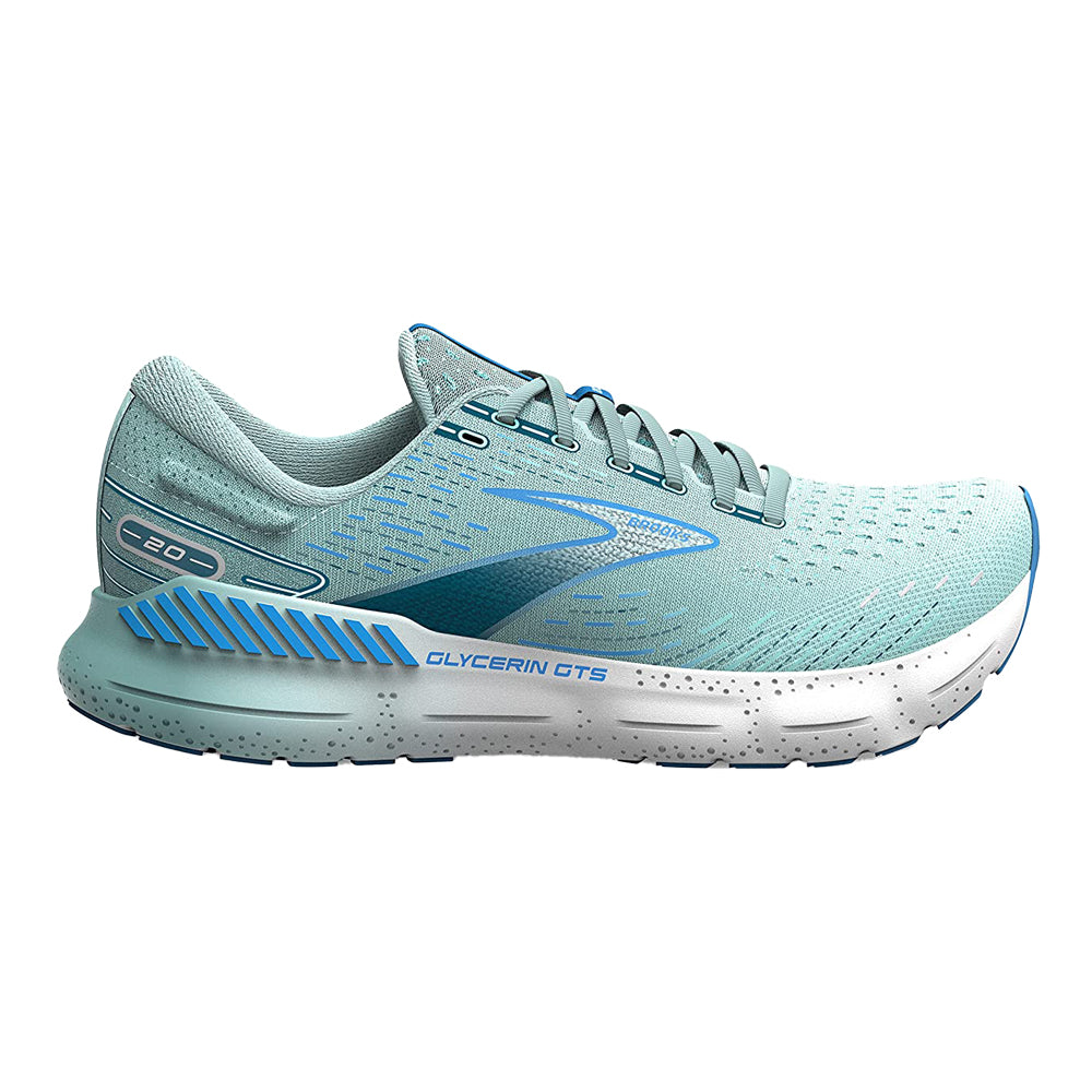 Women's Brooks Glycerin GTS 20, Blue Glass/Marina/Legion Blue, 10.5 B Medium