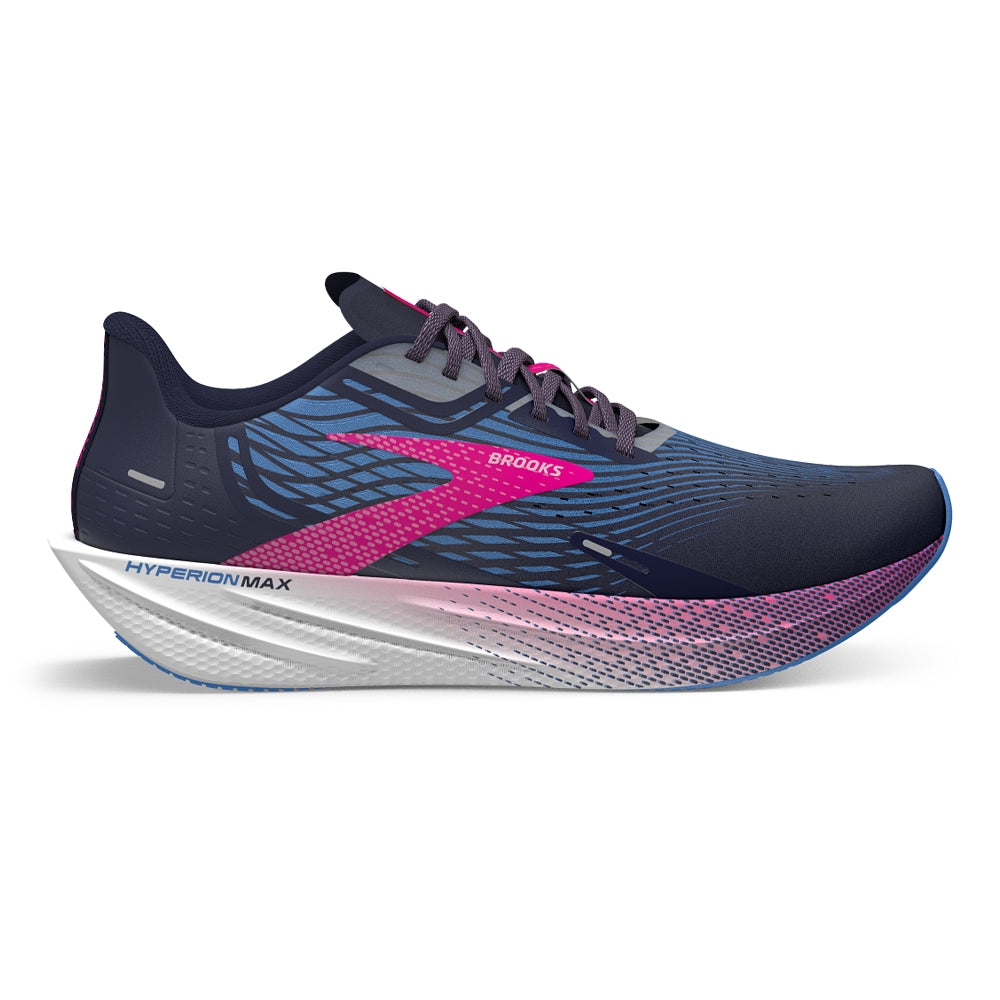 Women's Brooks Hyperion Max, Peacoat/Marina Blue/Pink Glo, 9 B Medium