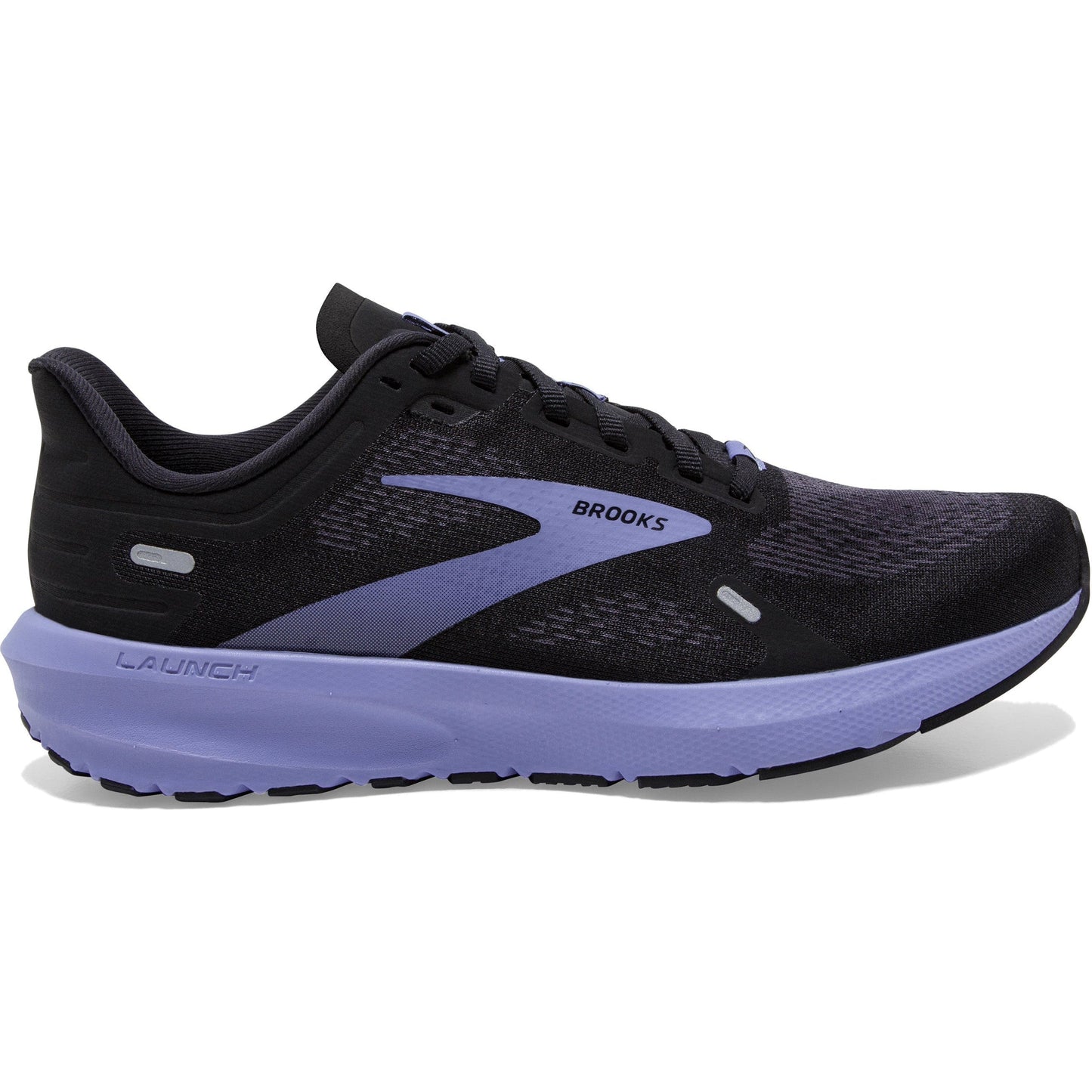 Women's Brooks Launch 9, Black/Ebony/Purple, 9.5 D Wide
