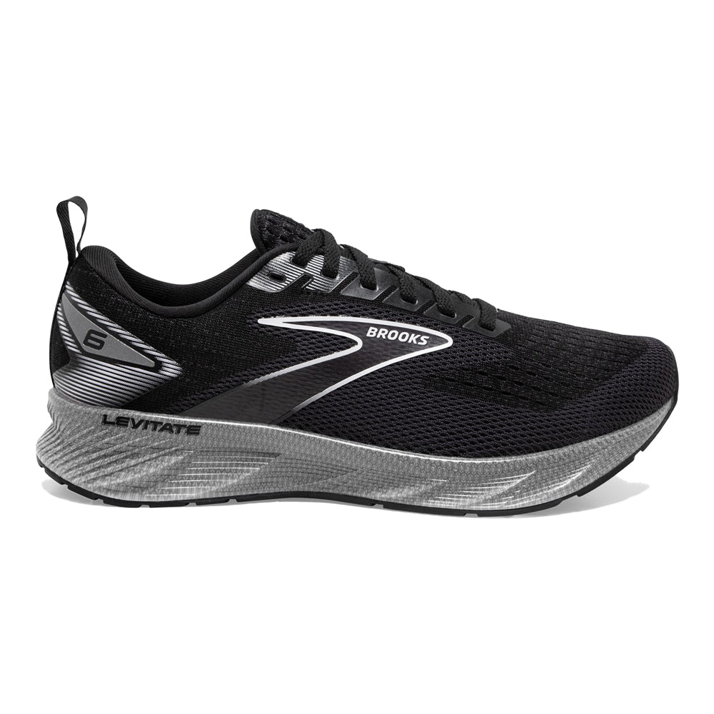 Women's Brooks Levitate 6, Black/Blackened Pearl/White, 12 B Medium