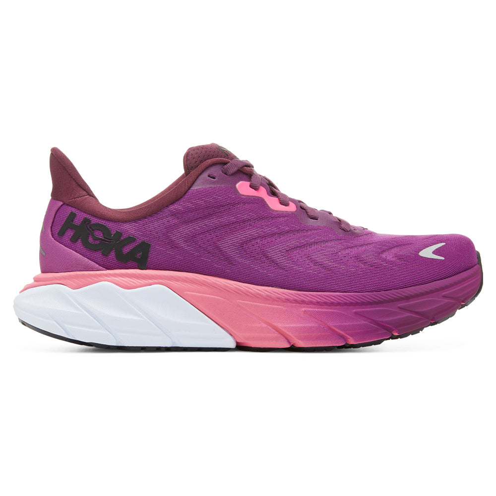 Women's Hoka One One Arahi 6, Grape Wine/Beautyberry, 6 B Medium
