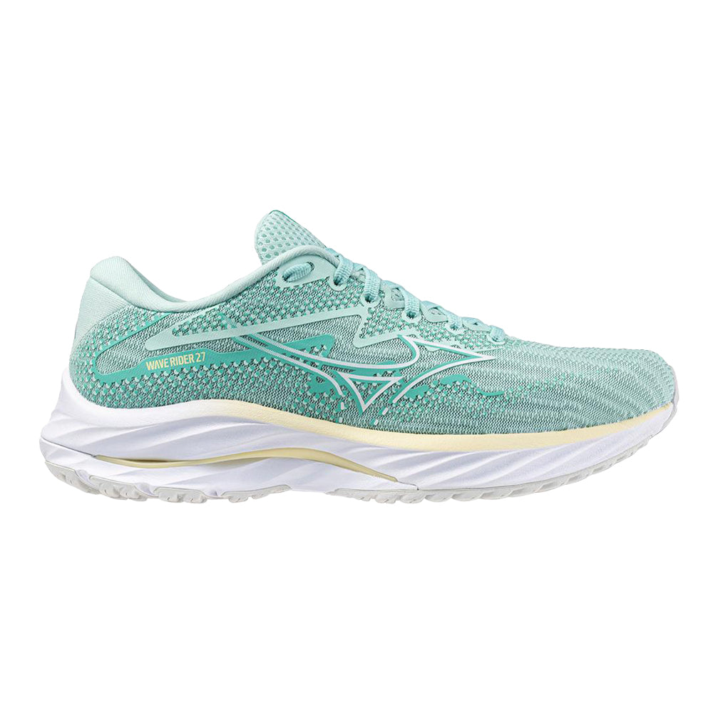 Women's Mizuno Wave Rider 27, Eggshell Blue-White, 9.5 B Medium