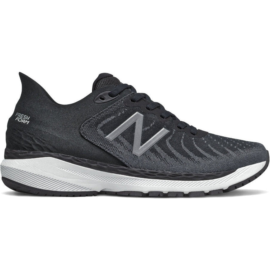 Women's New Balance Fresh Foam 860 v11, Black/White/Lead, 5 2A Narrow
