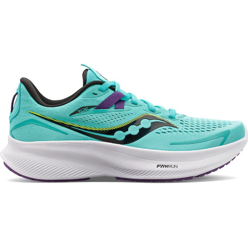 Women's Saucony Ride 15, Cool Mint/Acid, 11 B Medium