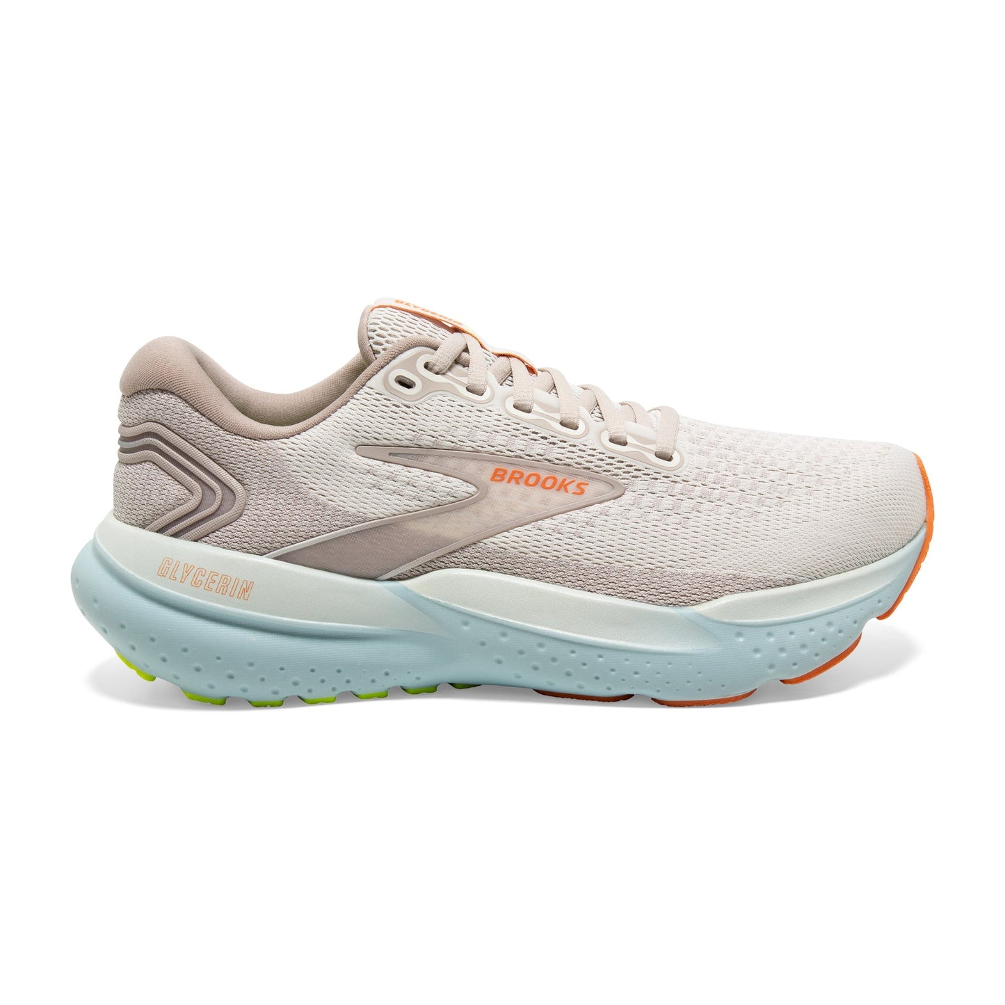 Women's Brooks Glycerin 21, Coconut/Aqua/Autumn Sunset, 8.5 B Medium