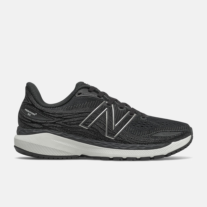 Women's New Balance Fresh Foam X 860v12, Black/White, 8 D Wide