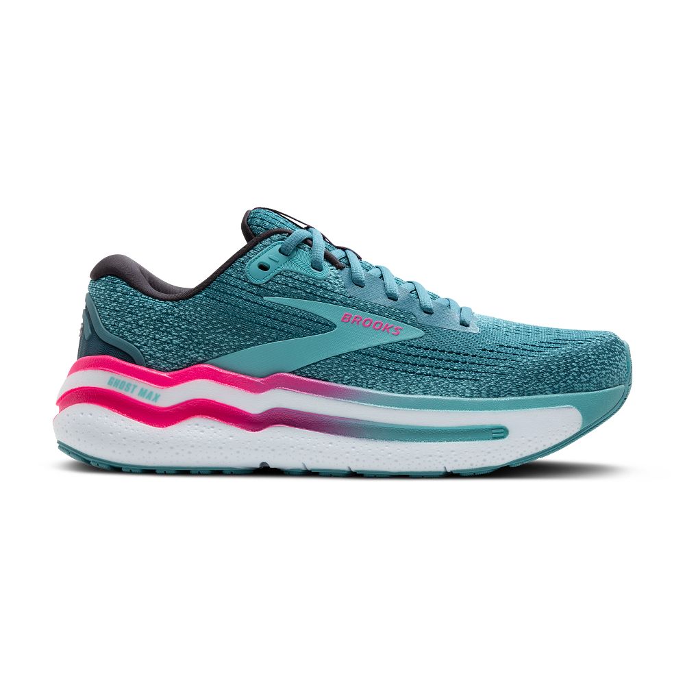 Women's Brooks Ghost Max 2, Storm Blue/Knockout Pink/Aqua, 8 B Medium