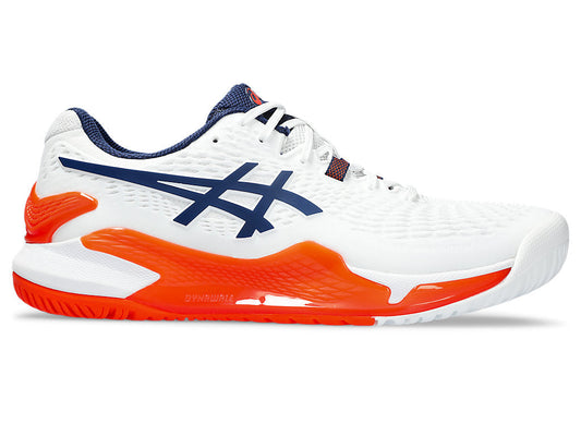 Men's Asics Gel-Resolution 9, White/Blue Expanse, 9 2E Wide