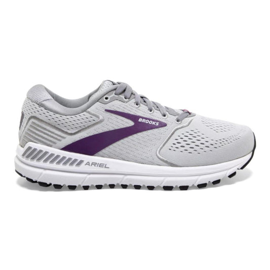Women's Brooks Ariel '20, Oyster/Alloy/Grape, 8.5 B Medium