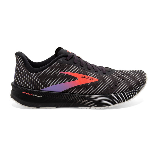Women's Brooks Hyperion Tempo, Black/Coral/Purple, 7.5 B Medium
