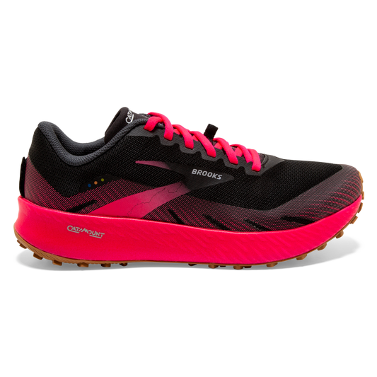 Women's Brooks Catamount, Black/Pink, 10.5 B Medium