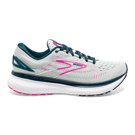 Women's Brooks Glycerin 19, Ice Flow/Navy/Pink, 7.5 B Medium