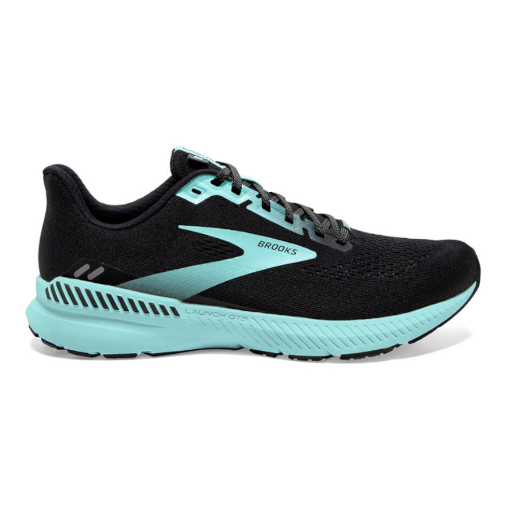 Women's Brooks Launch GTS 8, Black/Ebony/Blue Tint, 6 B Medium