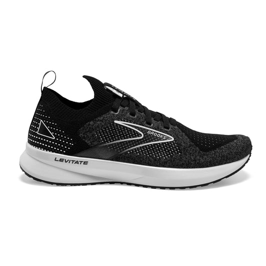 Women's Brooks Levitate Stealthfit 5, Black/Grey/White, 7.5 B Medium