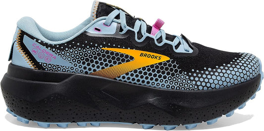 Women's Brooks Caldera 6, Black/Blue/Yellow, 7.5 B Medium