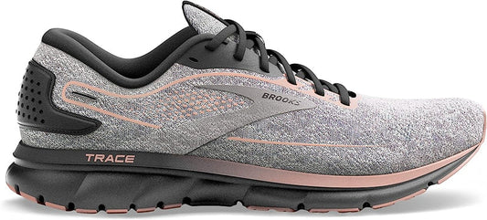 Women's Brooks Trace 2, Grey/Blackened Pearl/Peach, 7.5 B Medium