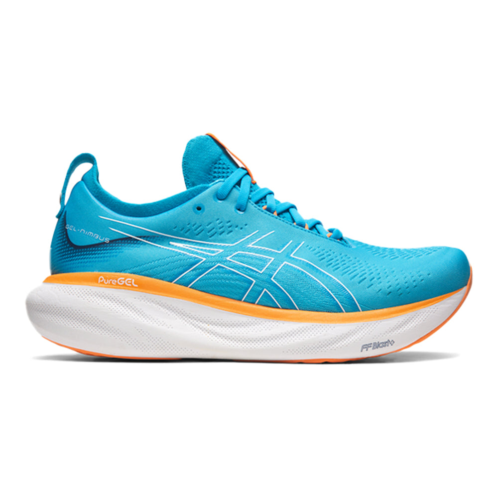 Men's Asics Gel-Nimbus 25, Island Blue/Sun Peach, 10 D Medium