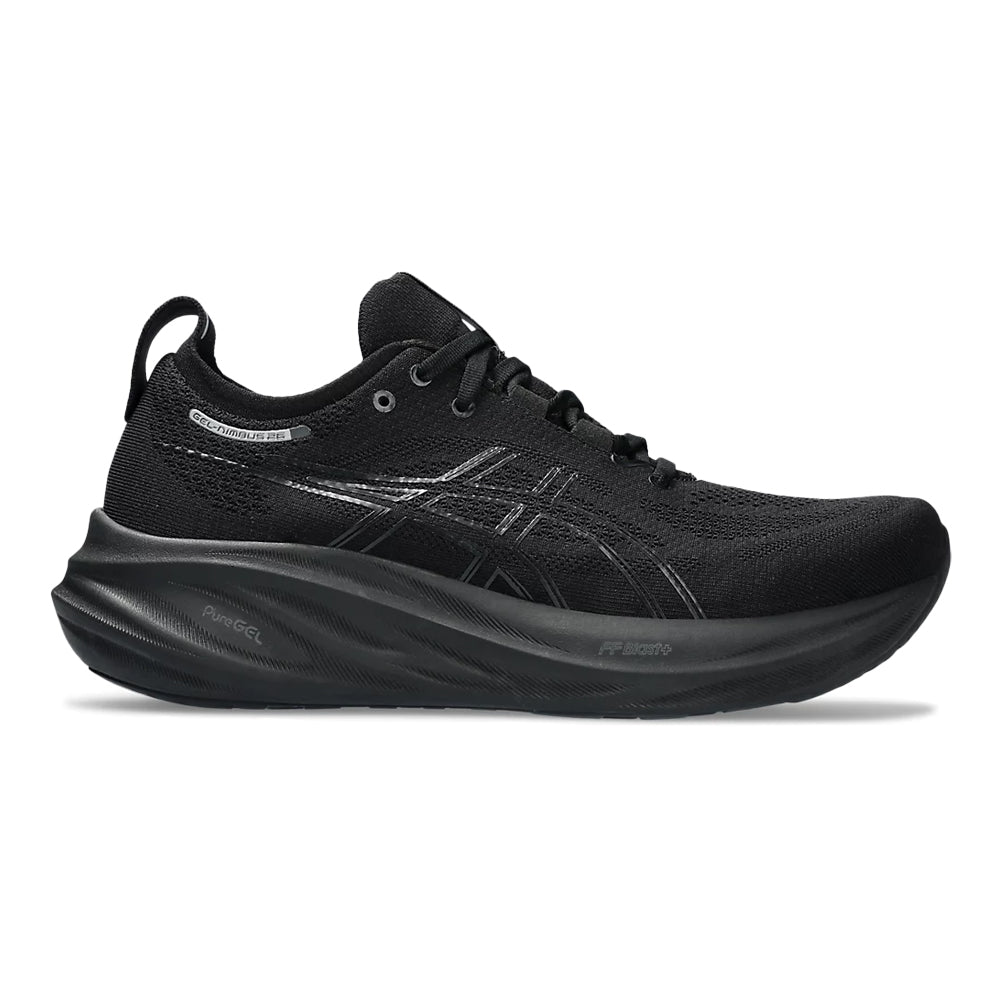 Men's Asics GEL-Nimbus 26, Black/Black, 12.5 D Medium