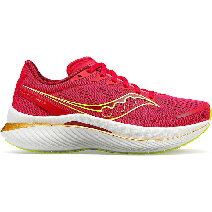 Women's Saucony Endorphin Speed 3, Red/Rose, 8.5 B Medium