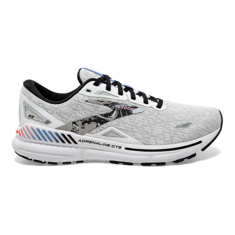Women's Brooks Adrenaline GTS 23, White/Black/Orchid Bouquet, 7 B Medium