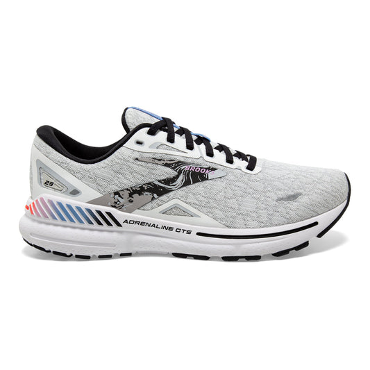 Women's Brooks Adrenaline GTS 23, White/Black/Orchid Bouquet, 10 B Medium
