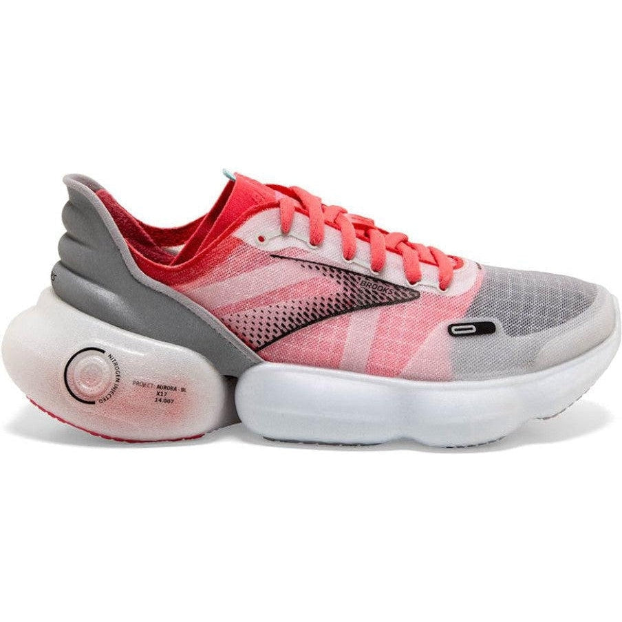 Women's Brooks Aurora, Grey/Coral/Black, 8 B Medium