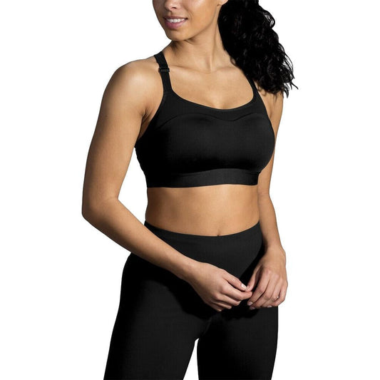 Brooks-Women's Brooks Dare Racerback Run Bra-Black-Pacers Running