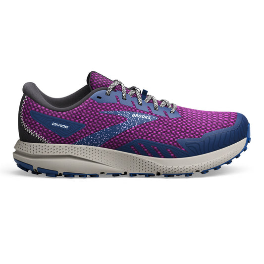 Women's Brooks Divide 4, Purple/Navy/Oyster, 6.5 B Medium