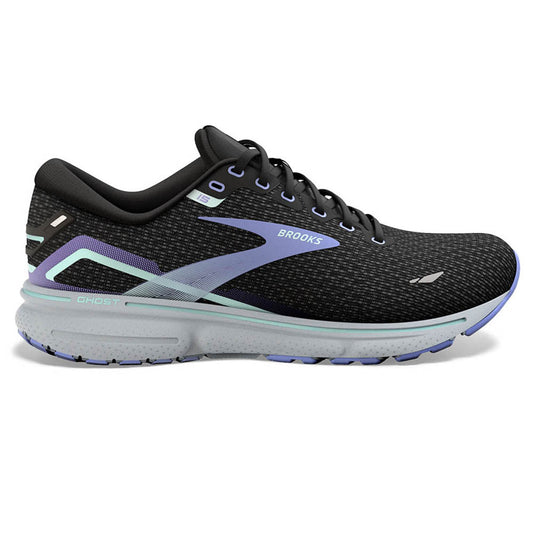 Women's Brooks Ghost 15, Black/Jacaranda/Salt, 12 B Medium