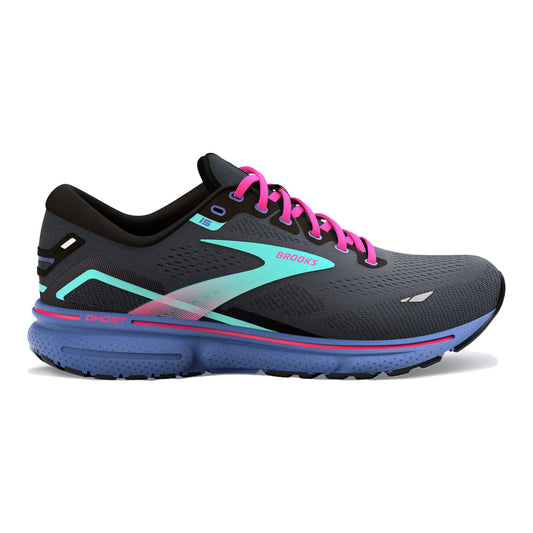 Women's Brooks Ghost 15, Black/Blue/Aruba, 11.5 B Medium