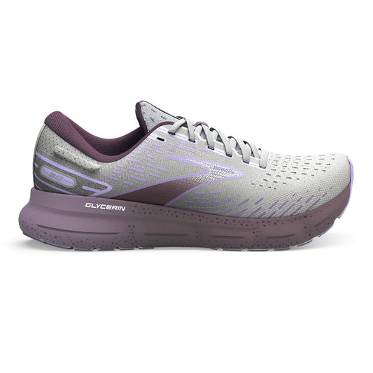 Women's Brooks Glycerin 20, White/Orchid/Lavender, 7 B Medium