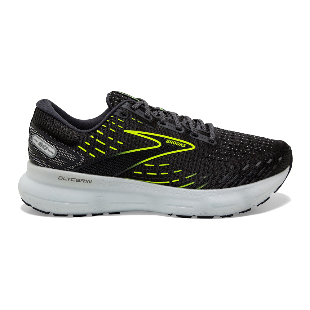 Women's Brooks Glycerin 20, Ebony/White/Nightlife, 10 B Medium