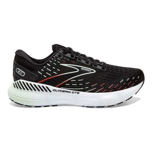 Women's Brooks Glycerin GTS 20, Black/Red/Opal, 6 B Medium