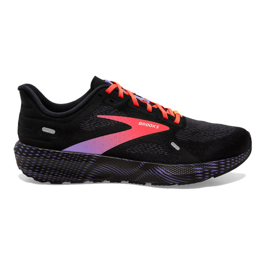 Women's Brooks Launch 9, Black/Coral/Purple, 9.5 B Medium