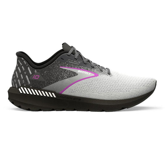 Women's Brooks Launch GTS 10, Black/White/Violet, 9 B Medium