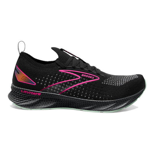 Women's Brooks Levitate StealthFit 6, Black/Pink, 5.5 B Medium