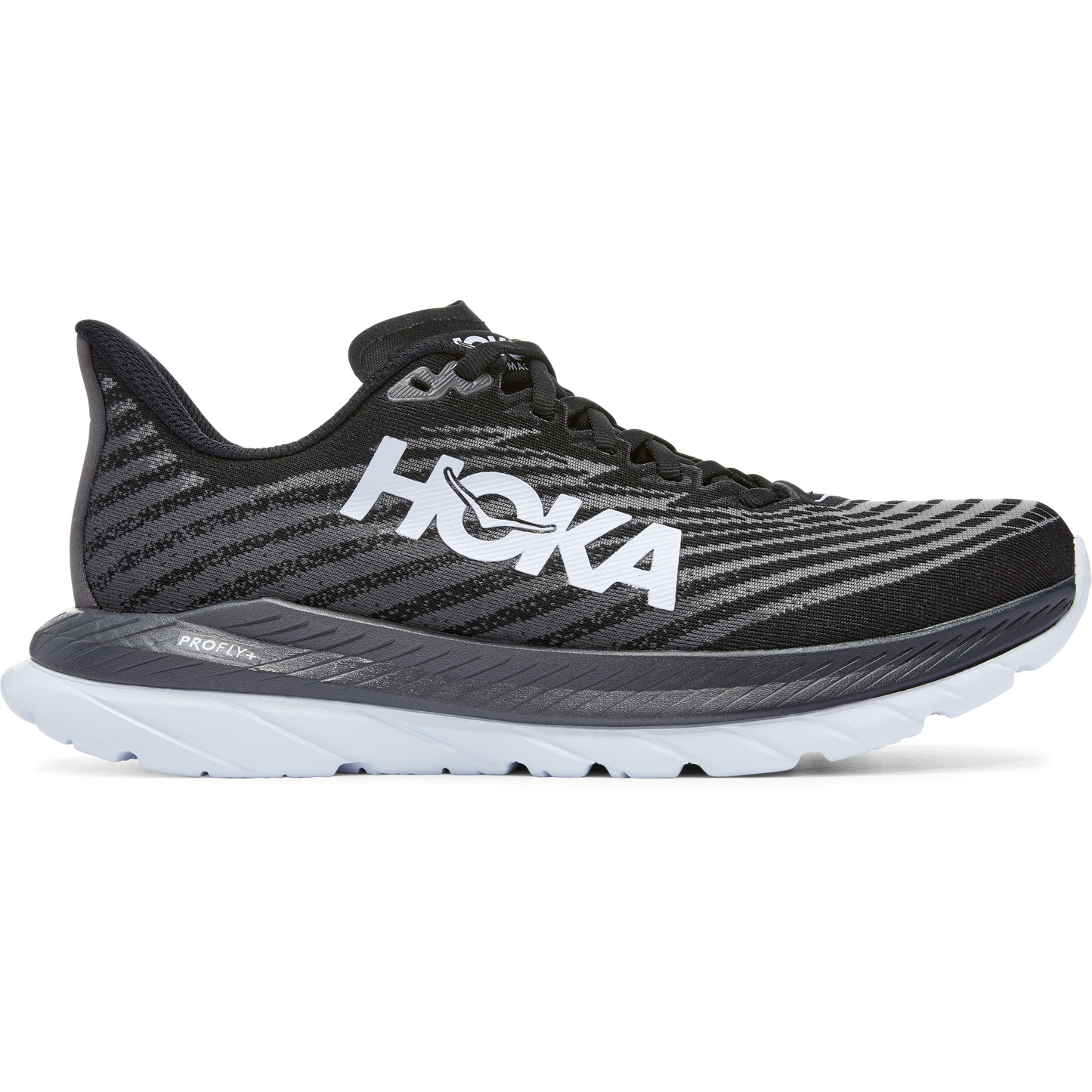 Women's Hoka One One Mach 5, Black/Castlerock, 5 B Medium