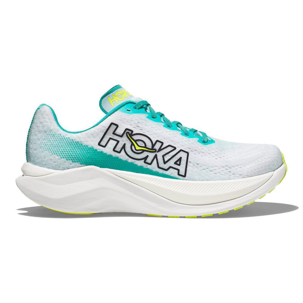 Women's Hoka One One Mach X, White/Blue Glass, 8.5 B Medium