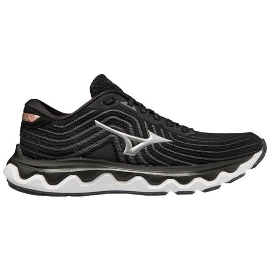 Women's Mizuno Wave Horizon 6, Black/Silver, 9 D Wide