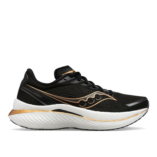 Women's Saucony Endorphin Speed 3, Black/Goldstruck, 8.5 B Medium